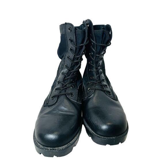 Military Tactical All Black Combat Boots Mens Size 9R Outdoor Training Shoes - Picture 3 of 15